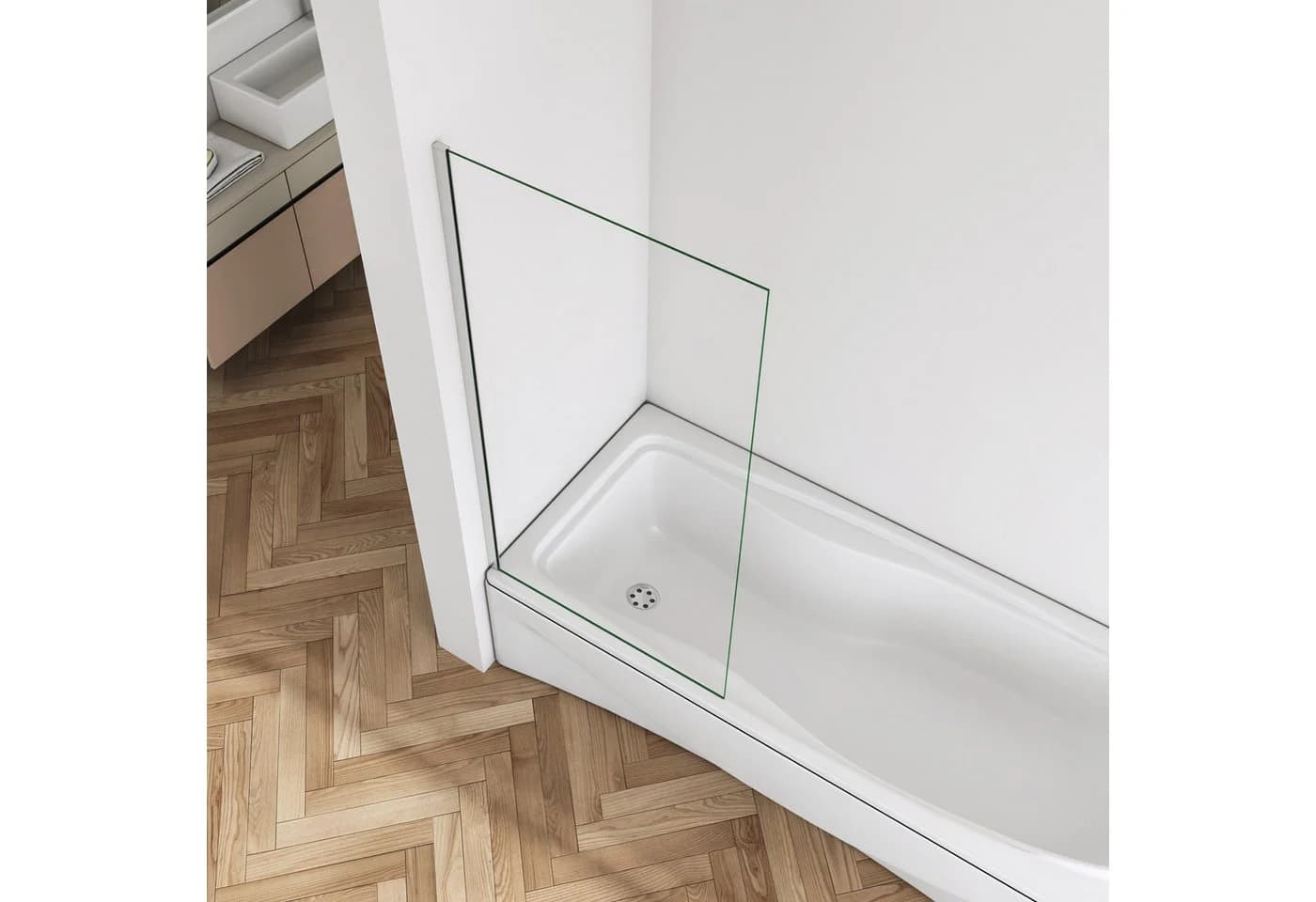 duschspa Badewannenaufsatz 6mm NANO Sicherheitsglas 140cm Höhe - Bild 3