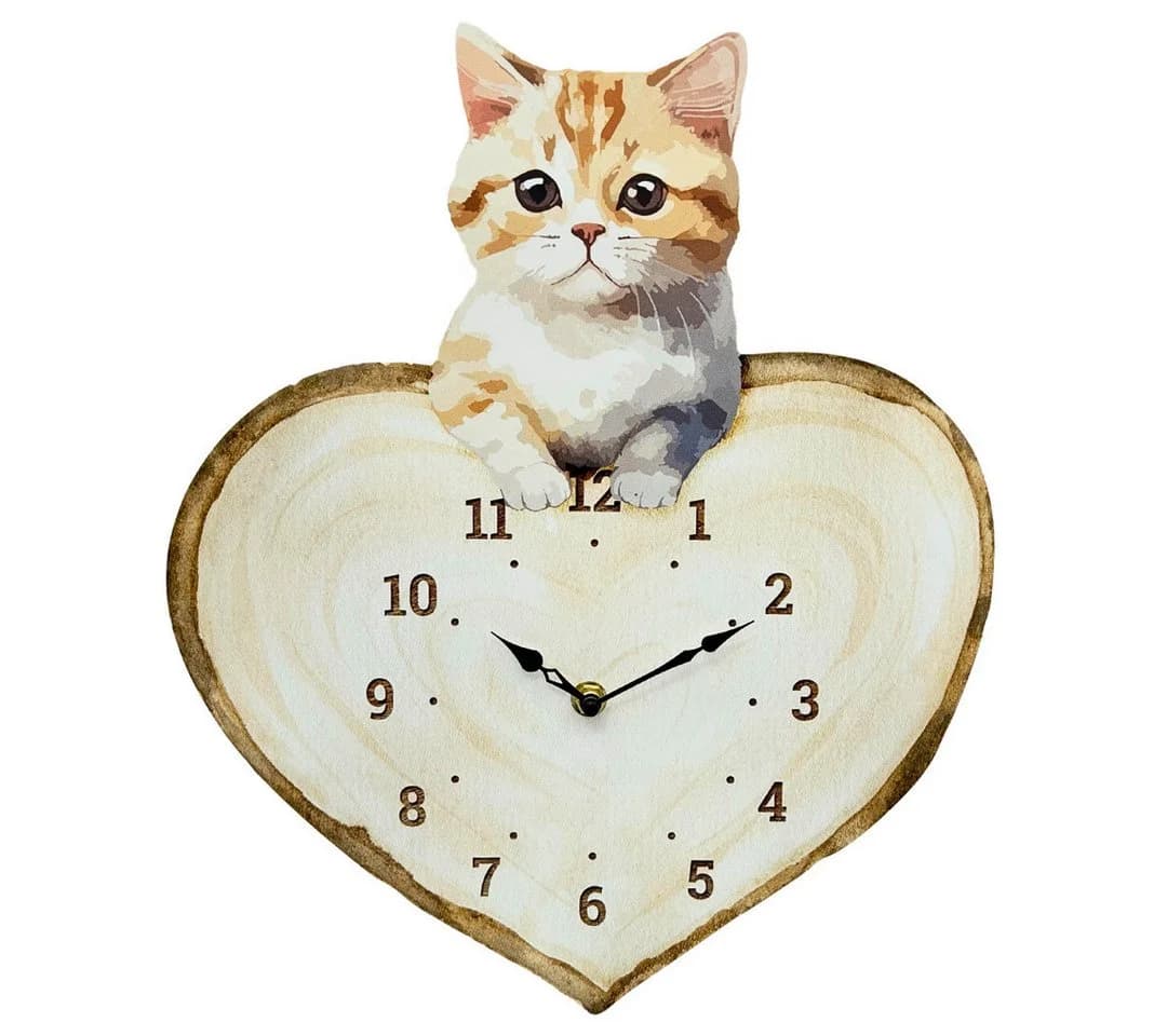 abc HOME Wanduhr Katze Quarzuhrwerk batteriebetrieben - Bild 2