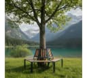 abc HOME Baumbank halbrund erweiterbar Holzoptik Bild 1