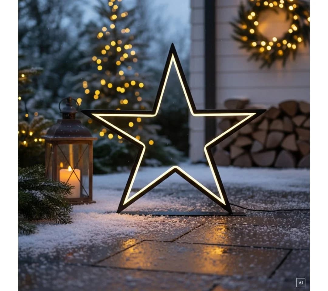 abc HOME LED Stern Fensterdeko Schwarz Mit Dimmerfunktion