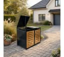 abc HOME Mülltonnenbox 2er Anthrazit Stahl Bild 1