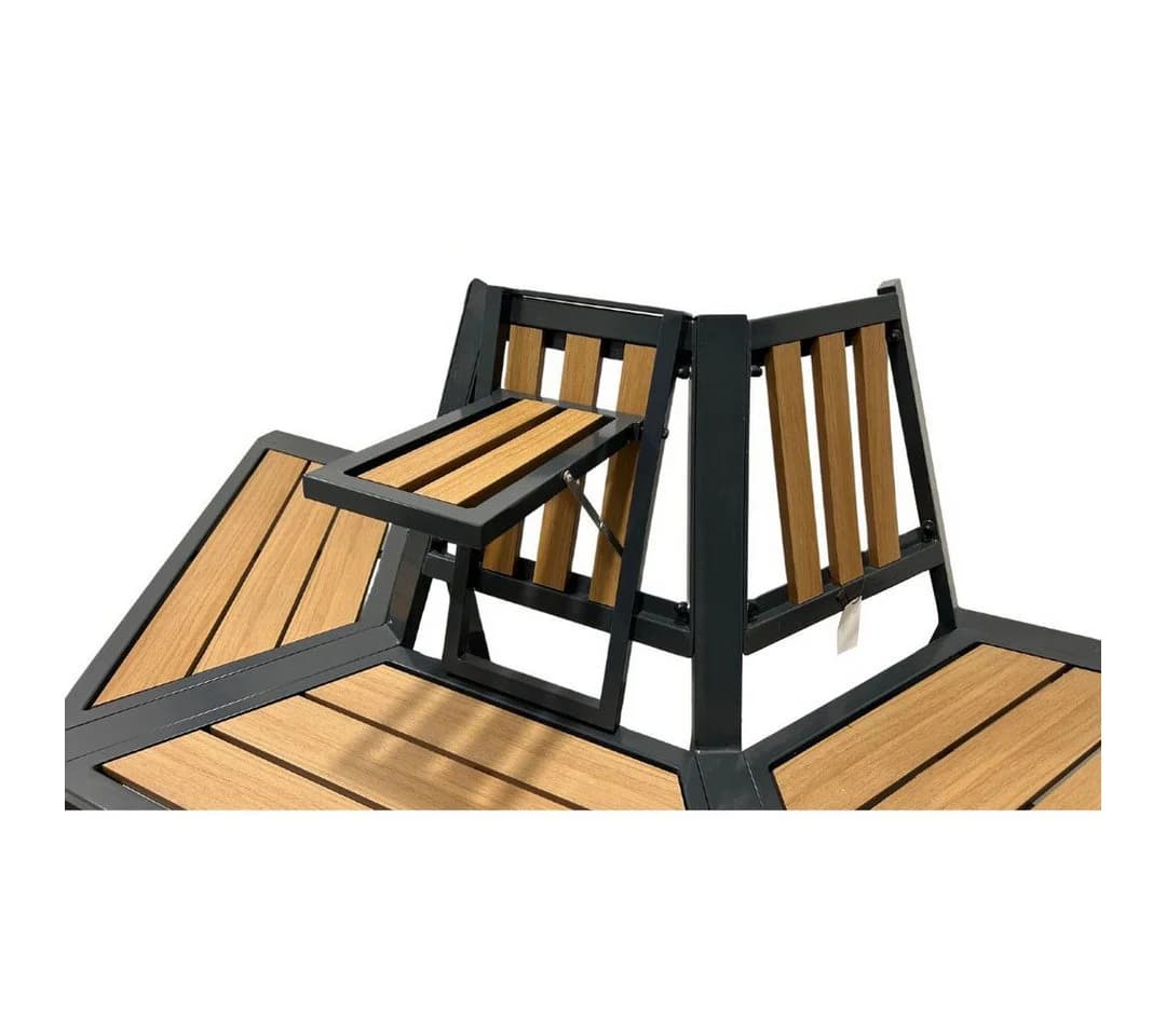abc HOME Baumbank halbrund, erweiterbar, Holzoptik