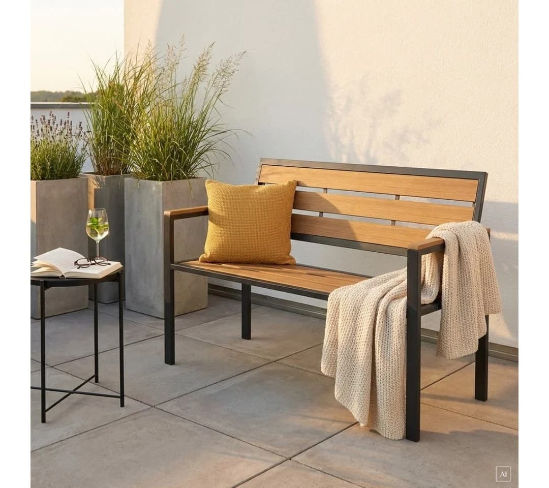 abc HOME Gartenbank Aluminium WPC 108 cm - Bild 2