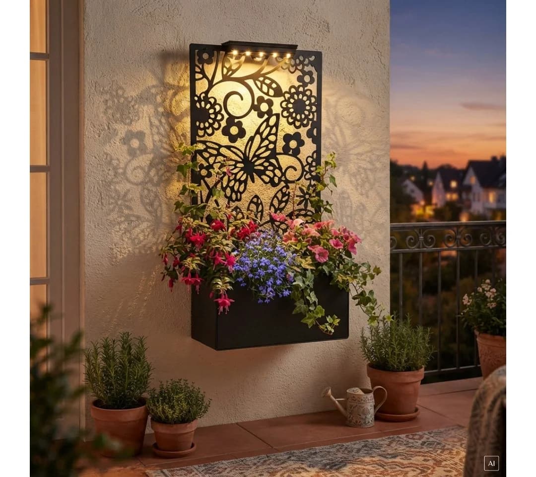 abc HOME Pflanzkasten mit Solar-Rankgitter & LED - Bild 2