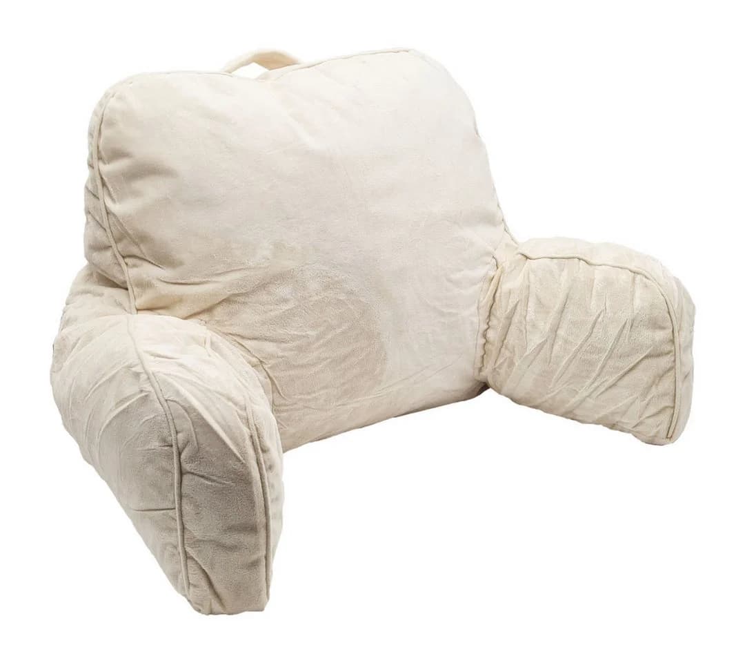 abc HOME Rückenkissen Polyester Grau & Beige mit Armlehnen