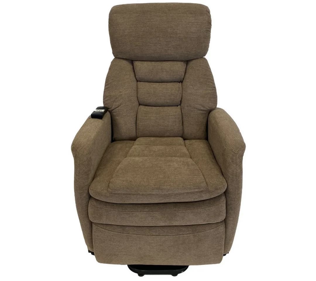 abc HOME Elektrischer Sessel mit Massage, Aufsteh- & Liegefunktion Braun