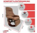 abc HOME Massagesessel Braun mit Fernbedienung, elektrisch, Liegefunktion Bild 1