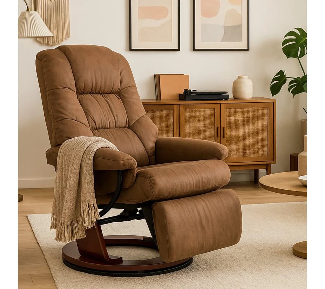 abc HOME Massagesessel Braun mit Fernbedienung, elektrisch, Liegefunktion - Bild 2