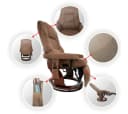 abc HOME Massagesessel Braun mit Fernbedienung, elektrisch, Liegefunktion Bild 3