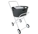 abc HOME Wäschekorbwagen Weiß Metall Klappbar Bild 4