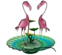abc HOME Zimmerbrunnen Flamingos Metall Glas Bunt Bild 1