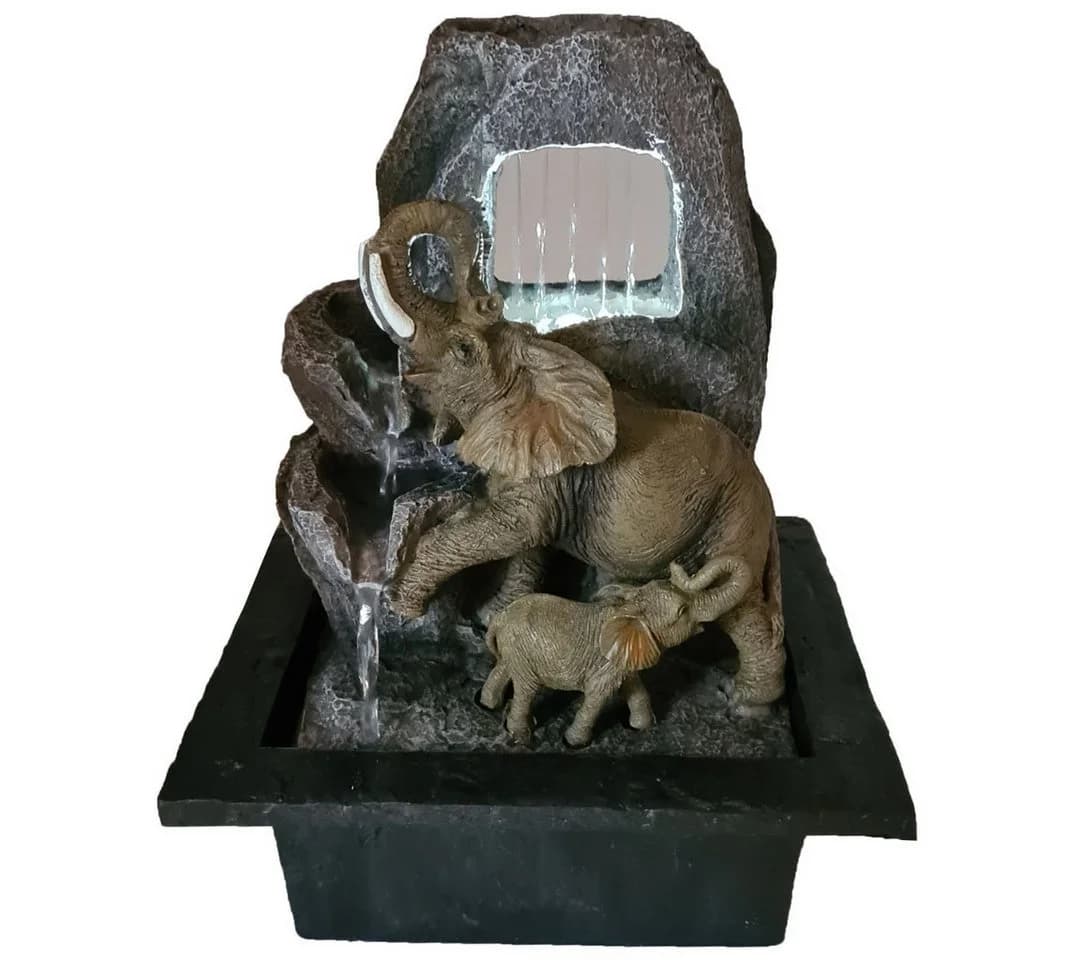 abc HOME Zimmerbrunnen Elefanten mit LED und Wasserpumpe - Bild 5