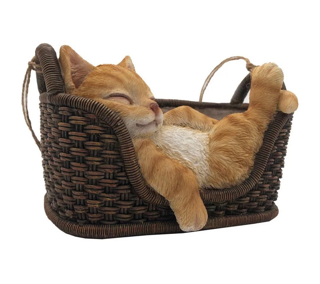 abc HOME Dekofigur Schlafende Katze im Korb - Bild 3
