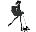 abc HOME Wanddeko Frau mit Hund & Einkaufstaschen Metall Bild 1