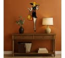 abc HOME Wanddeko Frau mit Hut und Einkaufstaschen Metall Bild 2