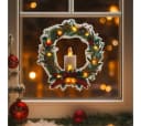 abc HOME Fensterdekoration Weihnachtskranz LEDs Timer-Funktion Selbsthaftend Bild 2