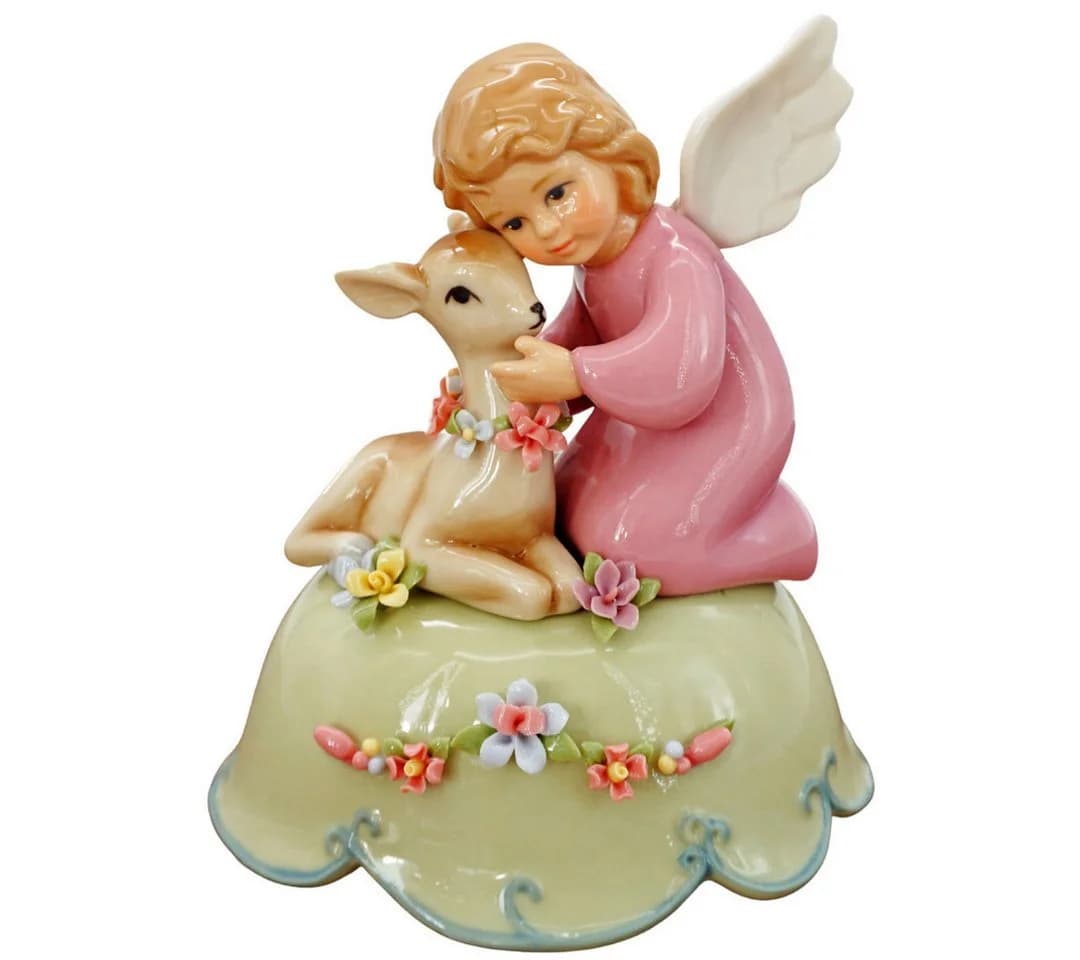 abc HOME Spieluhr Engel Porzellan Melodie My Heart Will Go On - Bild 2