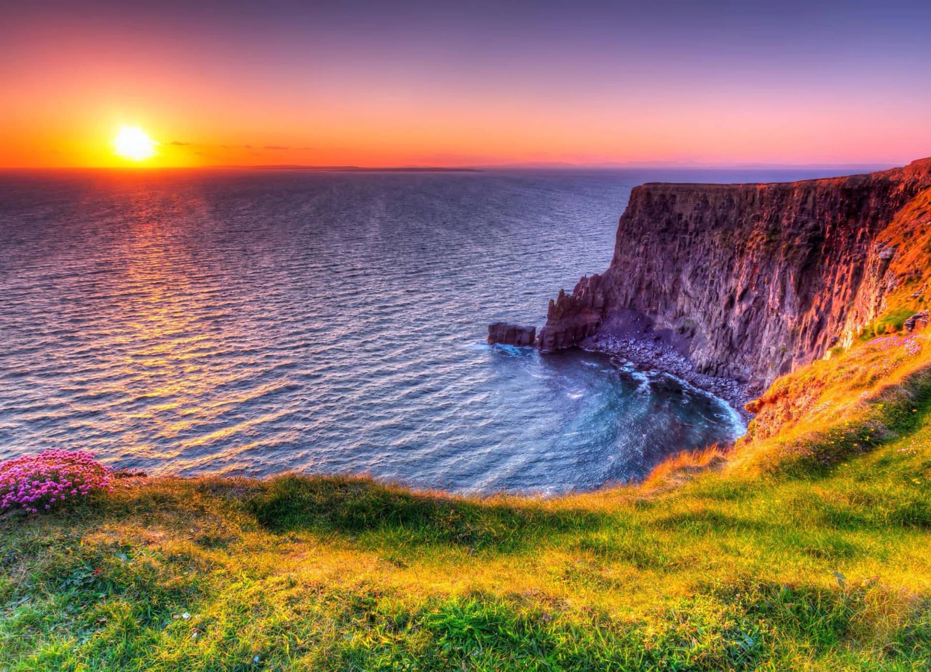 PAPERMOON Fototapete Sunset at Moher Cliffs Vlies Bunt