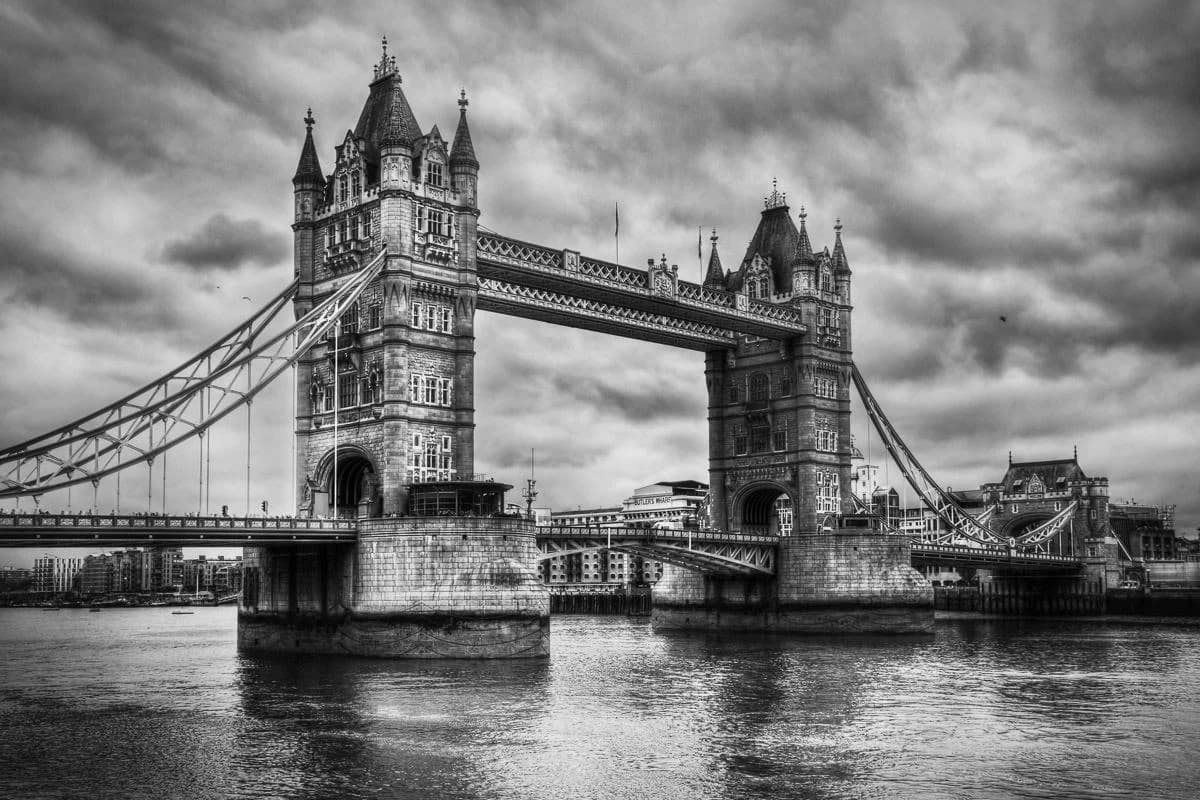 PAPERMOON Fototapete Retro Tower Bridge Vlies Bunt