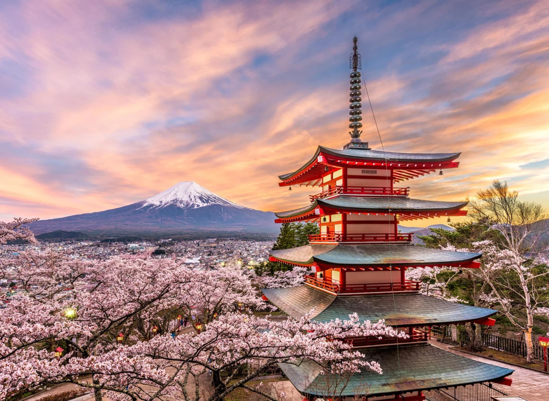 PAPERMOON Fototapete Chureito Pagoda Japan Vlies Bunt