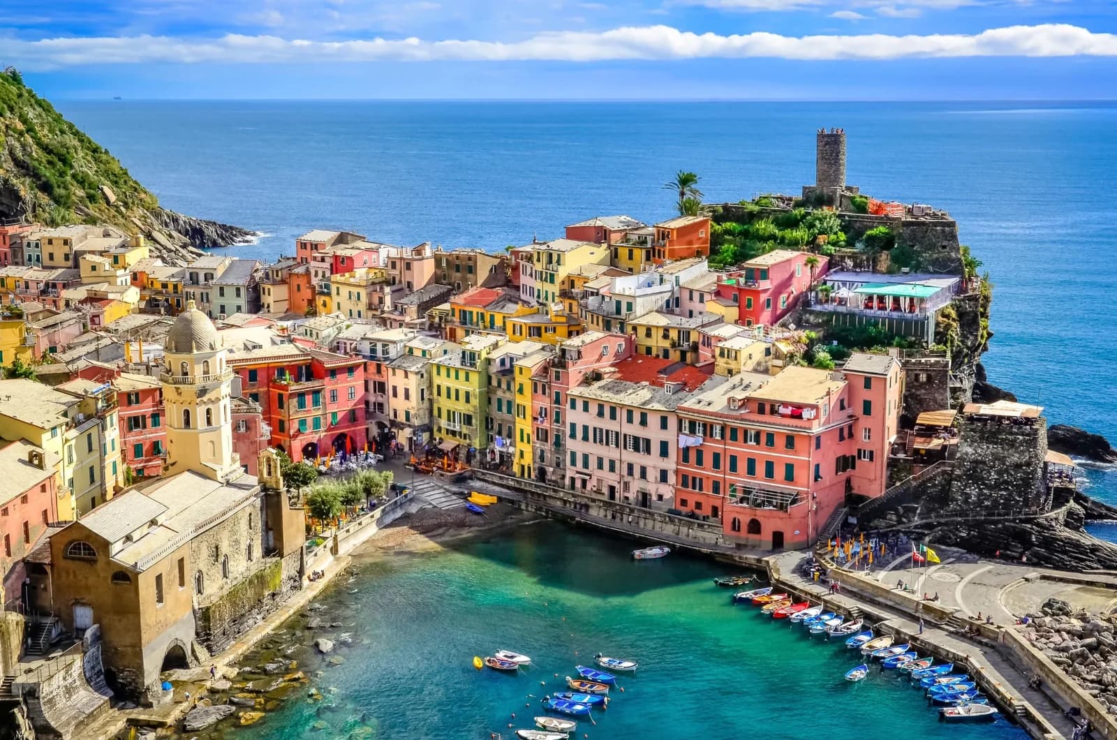 Fototapete PAPERMOON Colorful Village Vernazza, Cinque Terre, bunt, Vlies
