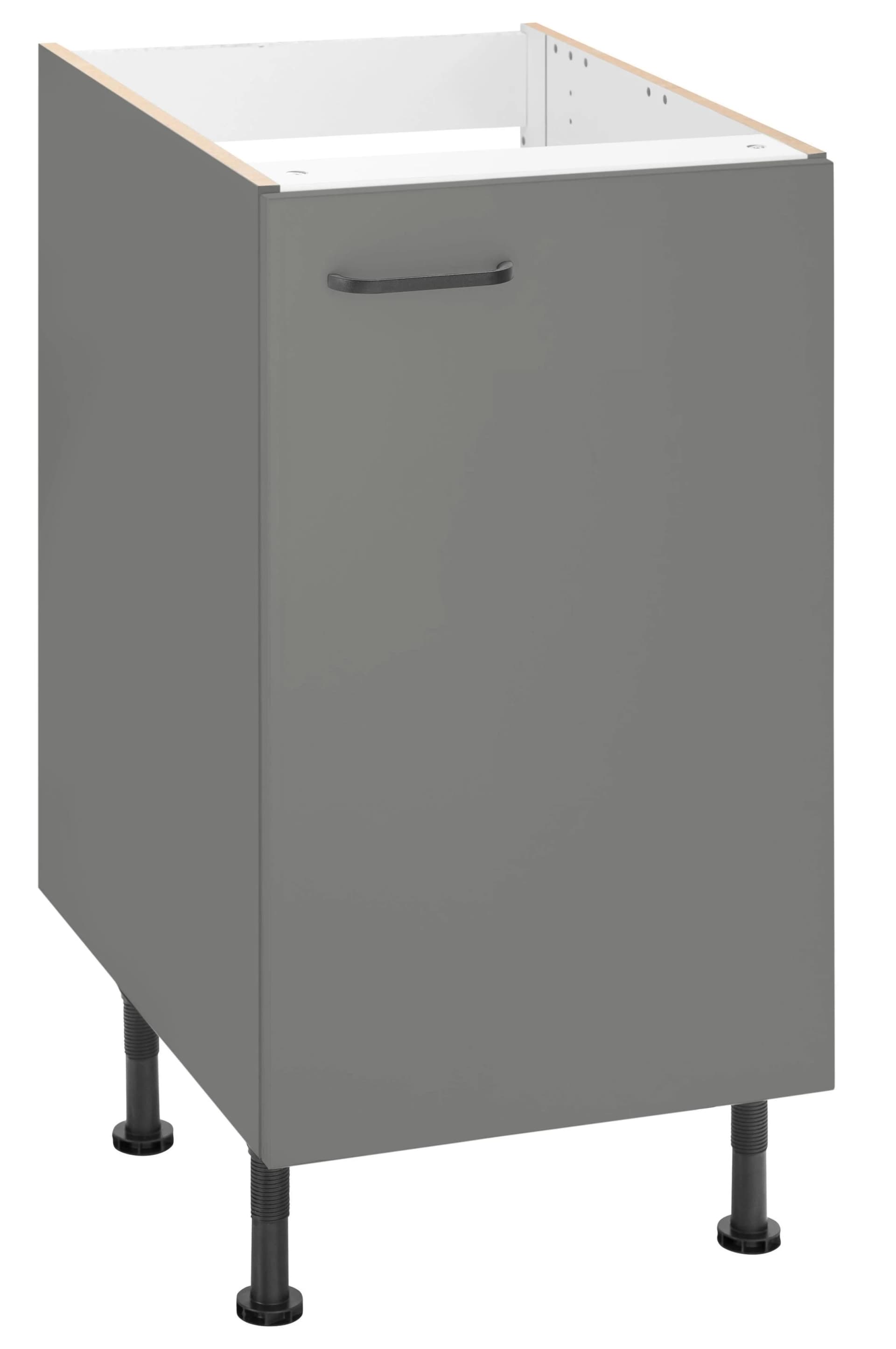 OPTIFIT Spülenschrank Elga Grau Soft-Close höhenverstellbar