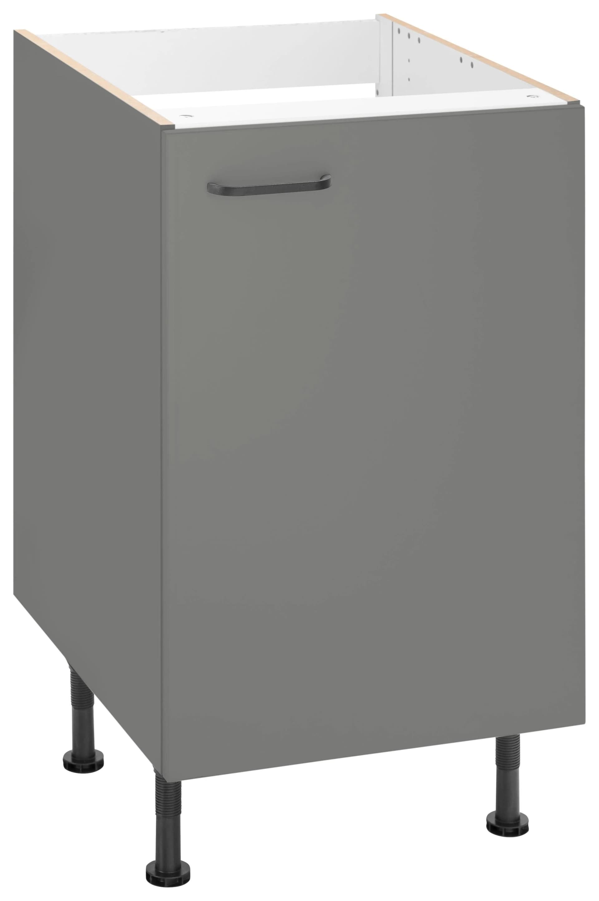 OPTIFIT Spülenschrank Elga Grau Basaltgrau mit Soft-Close