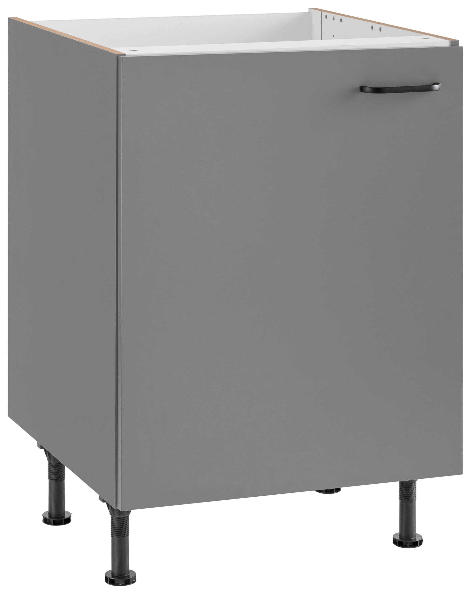 OPTIFIT Spülenschrank Elga Grau Basaltgrau Soft-Close