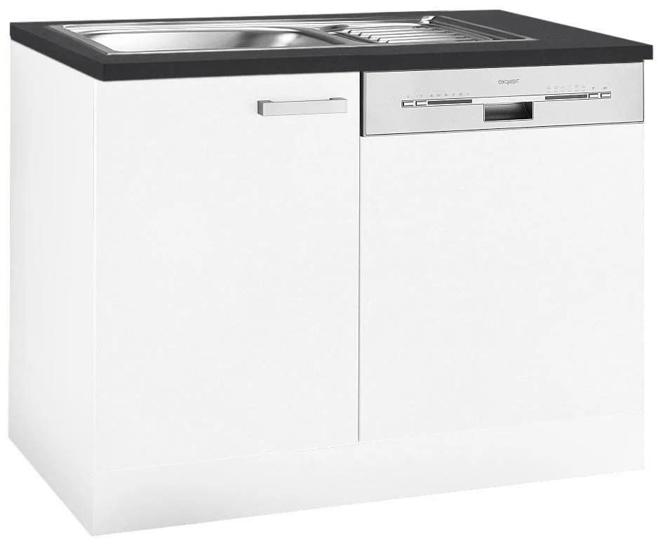 OPTIFIT Spülenschrank Odense Weiß mit Geschirrspüler-Sockel