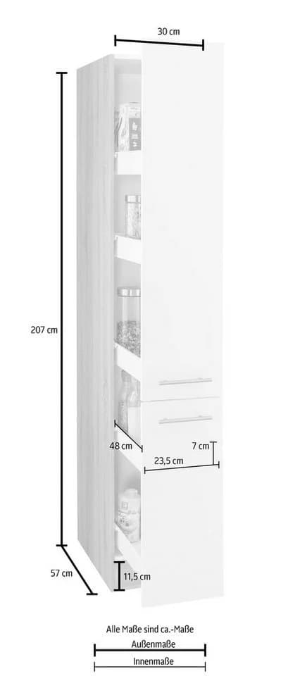 OPTIFIT Apothekerschrank Kalmar Anthrazit mit Metallschubkästen - Bild 4