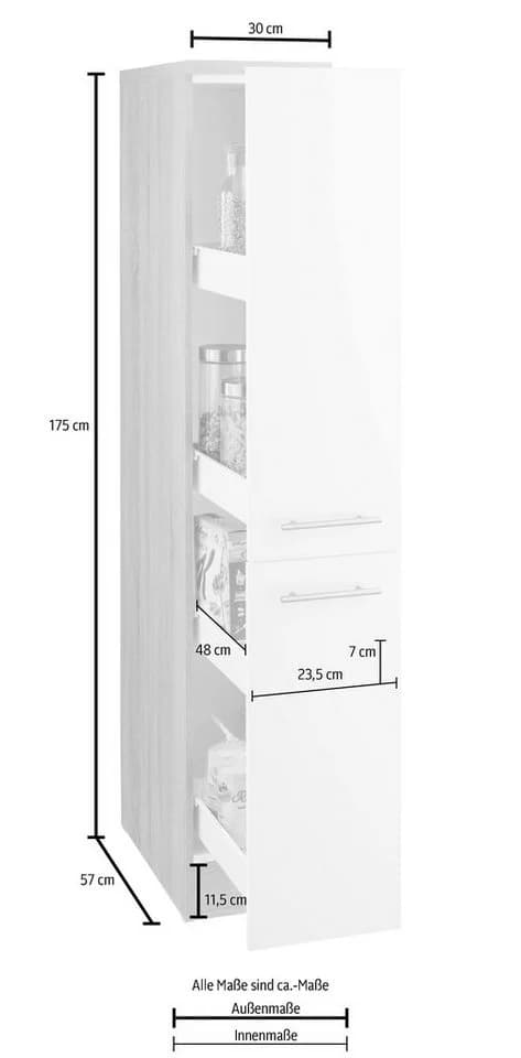 OPTIFIT Apothekerschrank Kalmar Anthrazit Holzwerkstoff - Bild 4