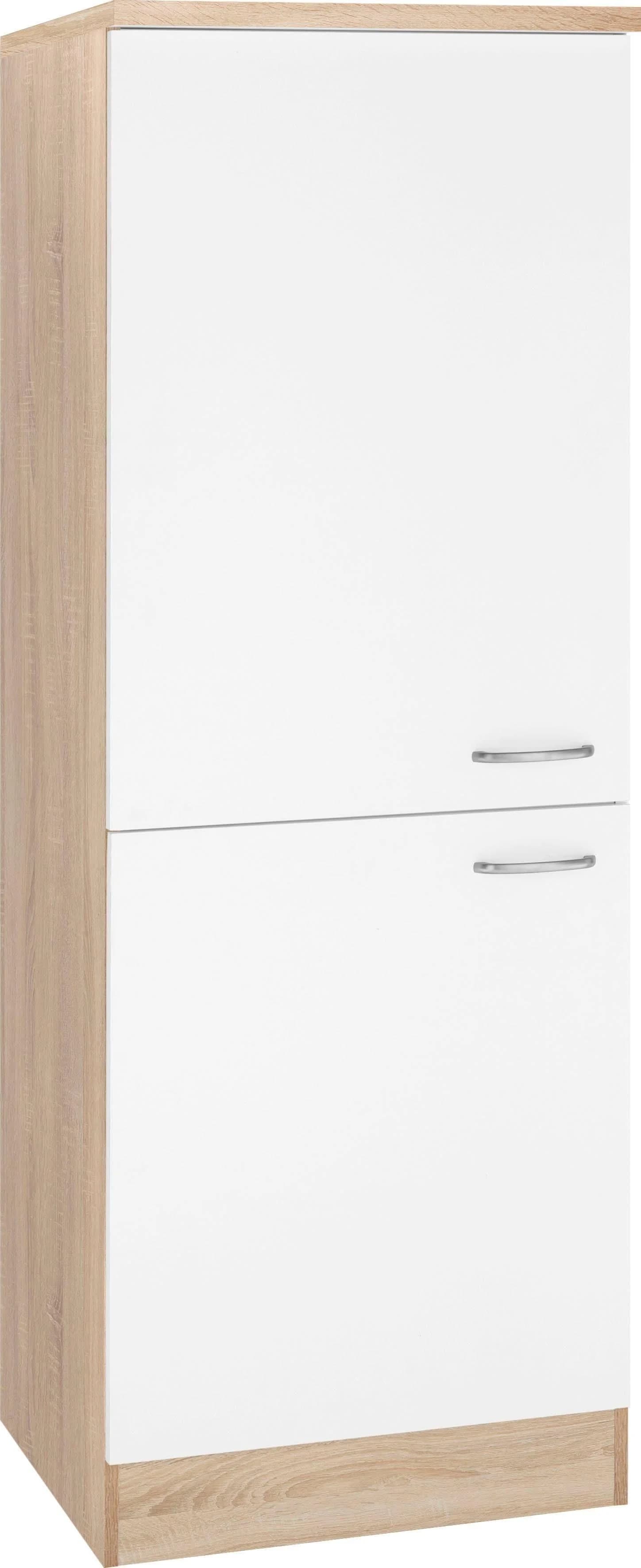 OPTIFIT Seitenschrank Parare Weiß Glanz Eichefarben 2-Türer