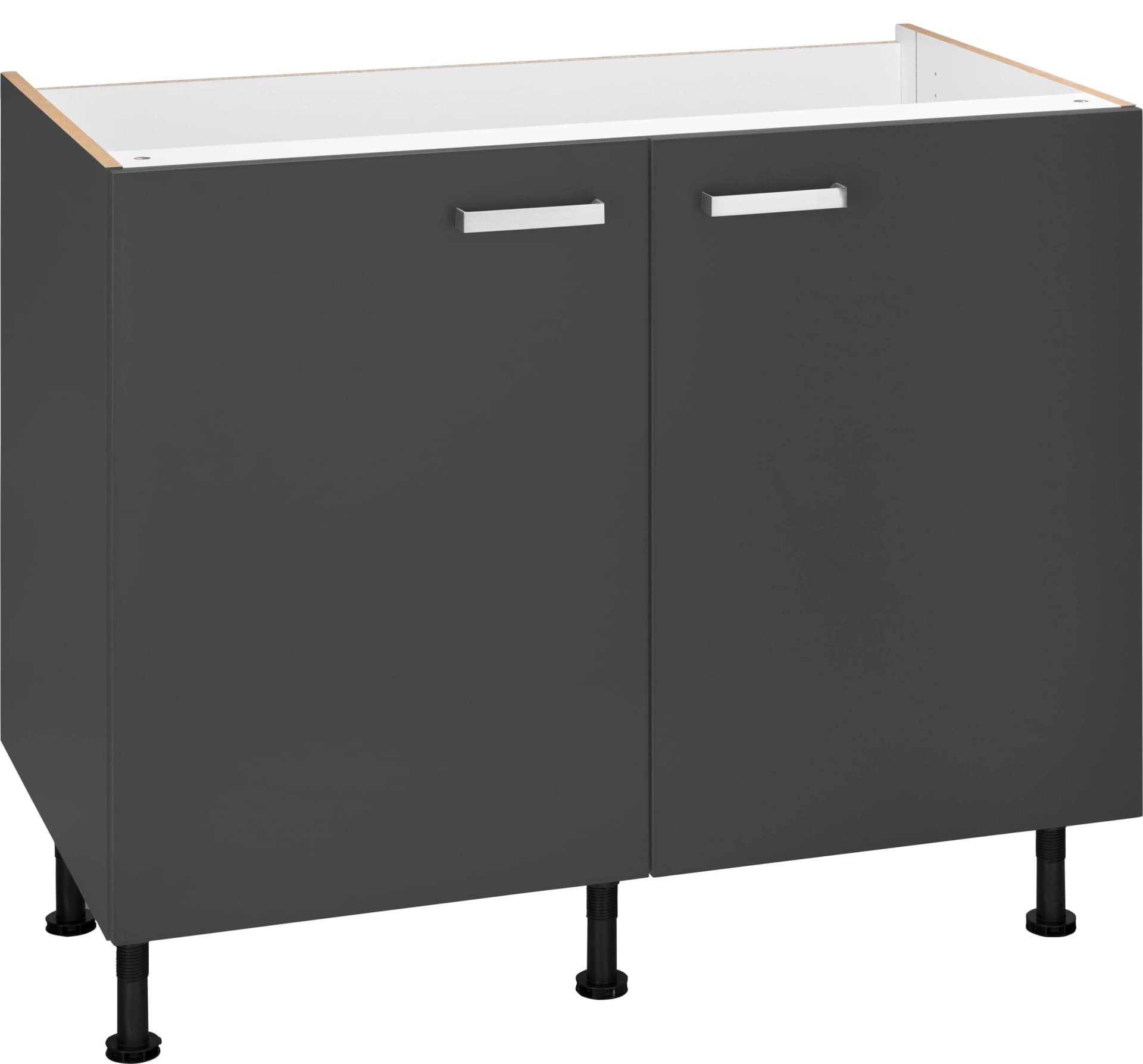 OPTIFIT Spülenschrank Parma Anthrazit 2 Türen Matt