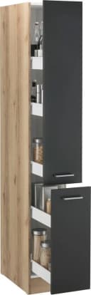 Apothekerschrank OPTIFIT Iver Grau Anthrazit 2 Auszüge 5 Ablagen Bild 2