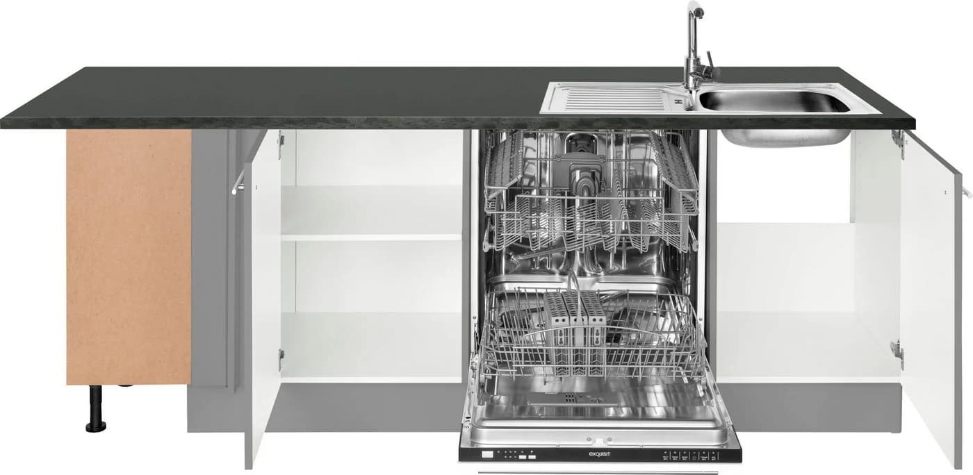 OPTIFIT Winkelküche Bern Grau mit E-Geräten - Bild 3