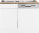 OPTIFIT Spülenschrank Roth 110cm Weiß Wildeiche mit Arbeitsplatte Bild 1