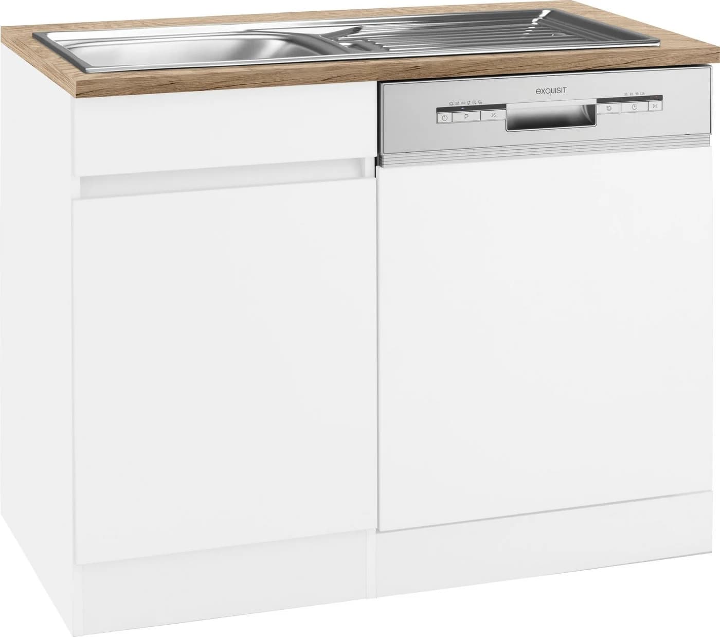 OPTIFIT Spülenschrank Roth 110cm Weiß Wildeiche mit Arbeitsplatte - Bild 2
