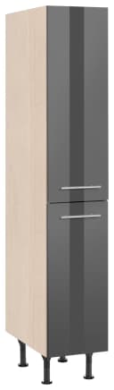 OPTIFIT Apothekerschrank Bern Grau Hochglanz/Akaziefarben Bild 2
