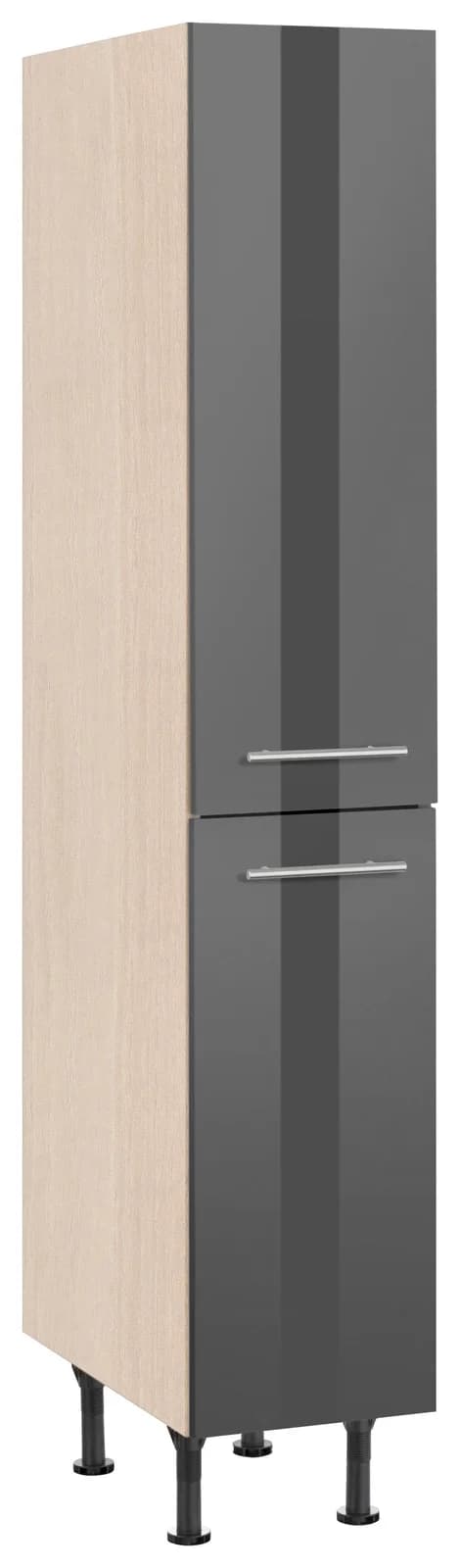OPTIFIT Apothekerschrank Bern Grau Hochglanz/Akaziefarben - Bild 2