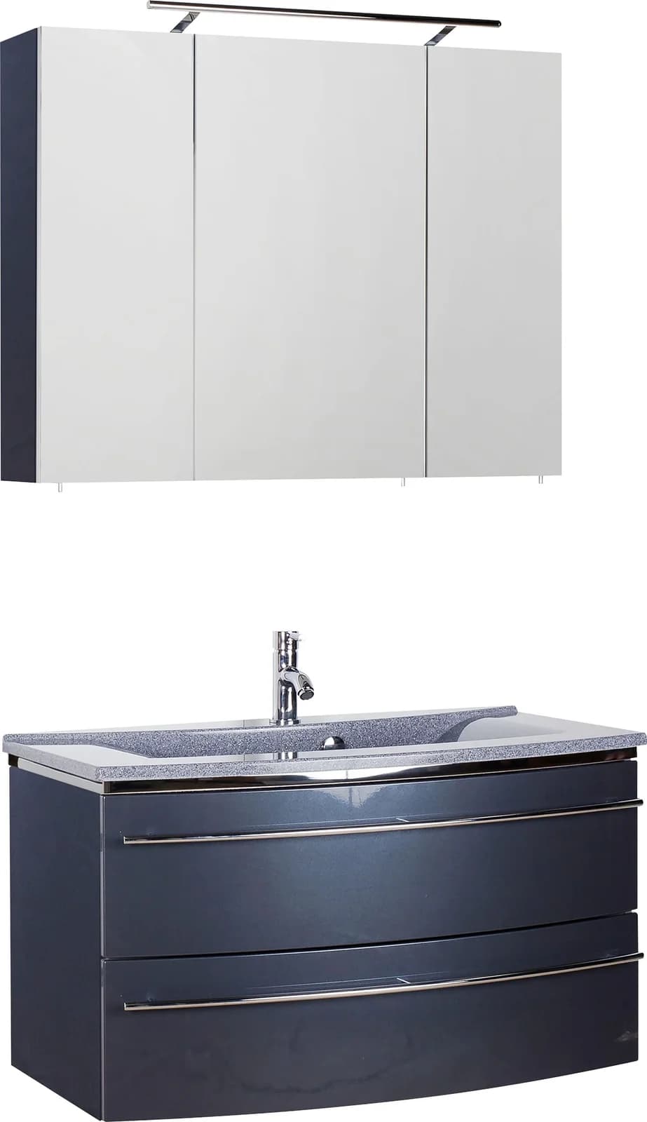 Badmöbel-Set SAPHIR 3040 Anthrazit glanz mit LED-Spiegelschrank