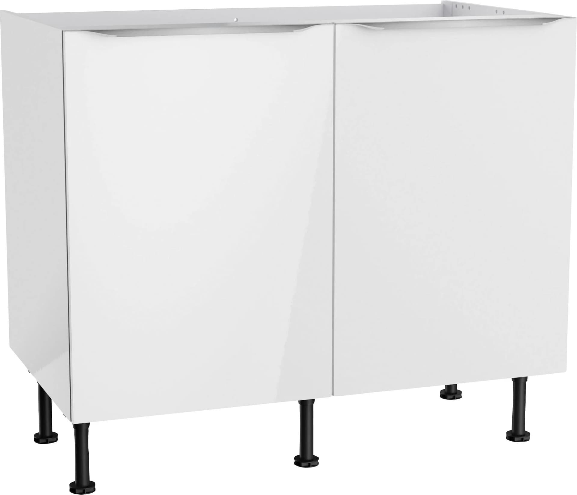 Kochstation Spülenschrank KS-Aken Weiß Hochglanz 100cm