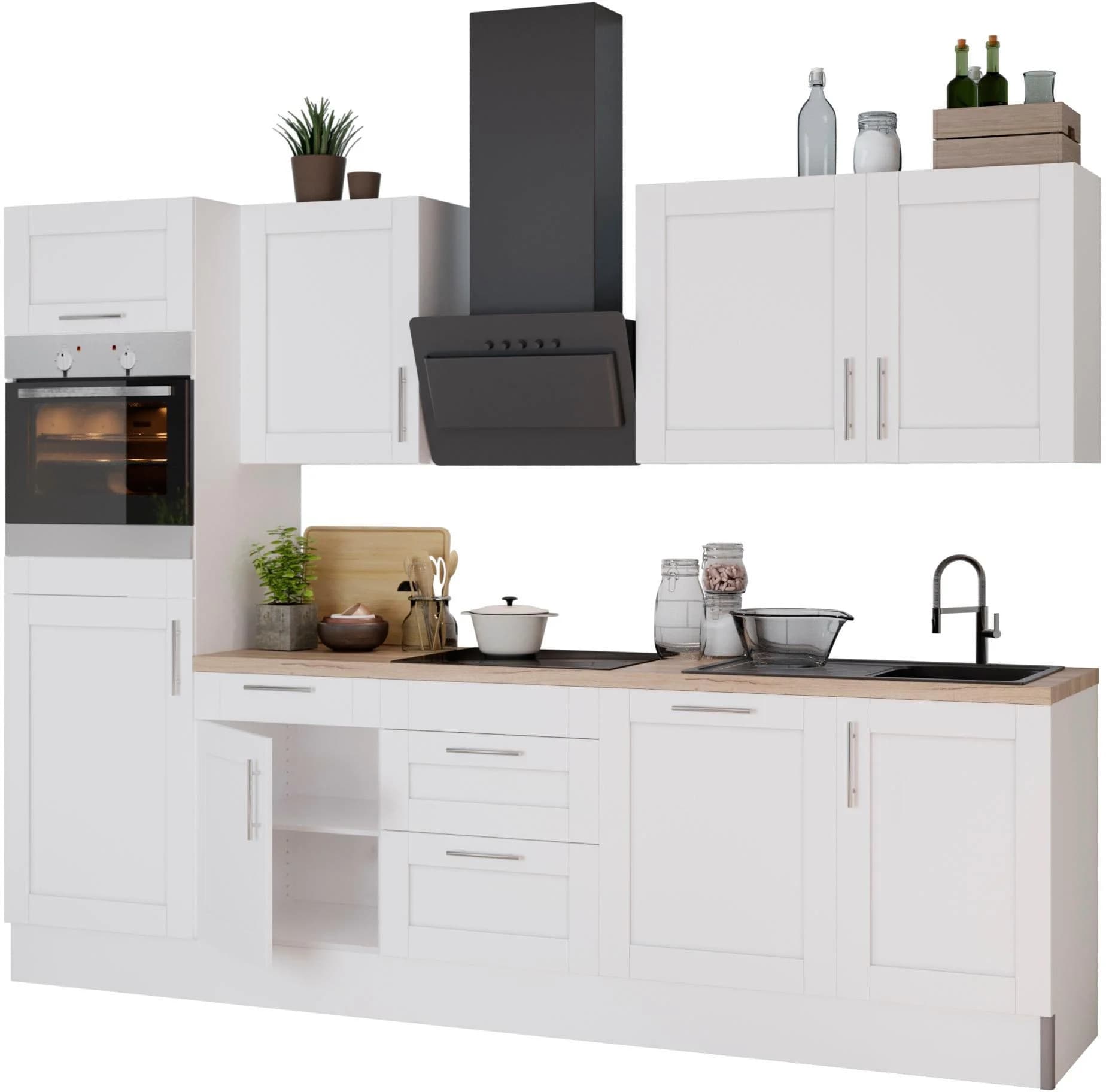 Küche KOCHSTATION "KS-Ahus" Weiß MDF-Fronten Soft-Close