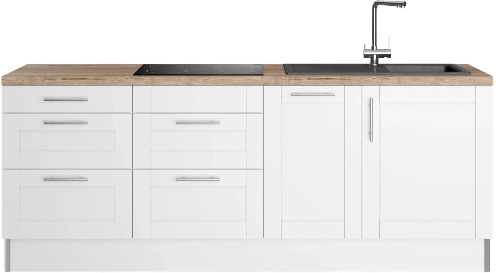 Kochstation KS-Ahus Küche Weiß MDF Fronten