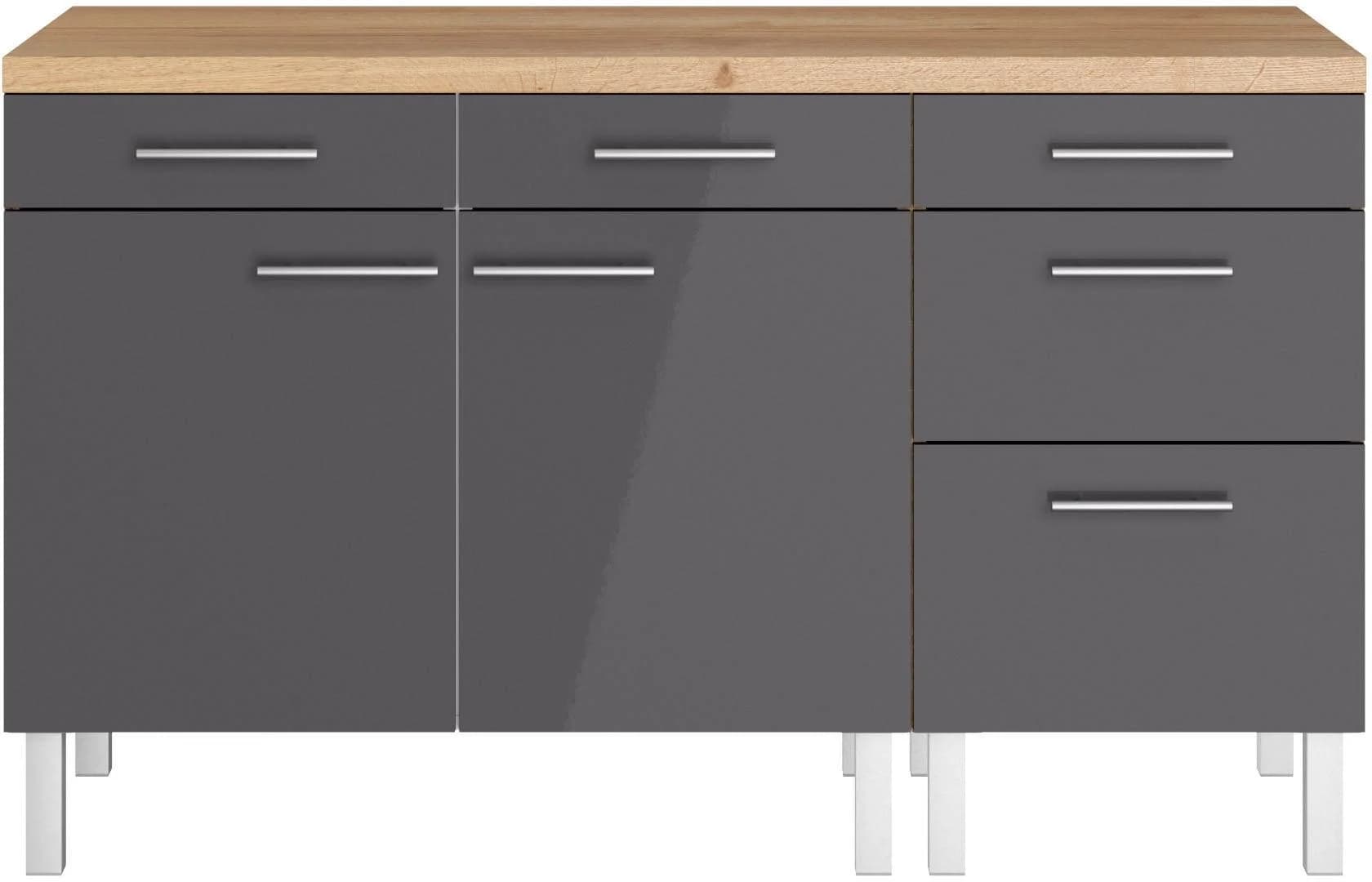 OPTIFIT Pantryküche Lilly Anthrazit Wildeiche 150cm