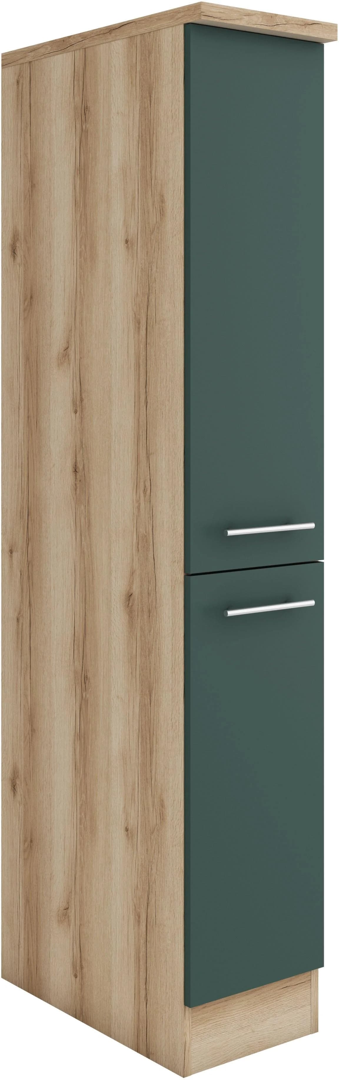 OPTIFIT Apothekerschrank Bella Grün/Wildeiche Wandmontage