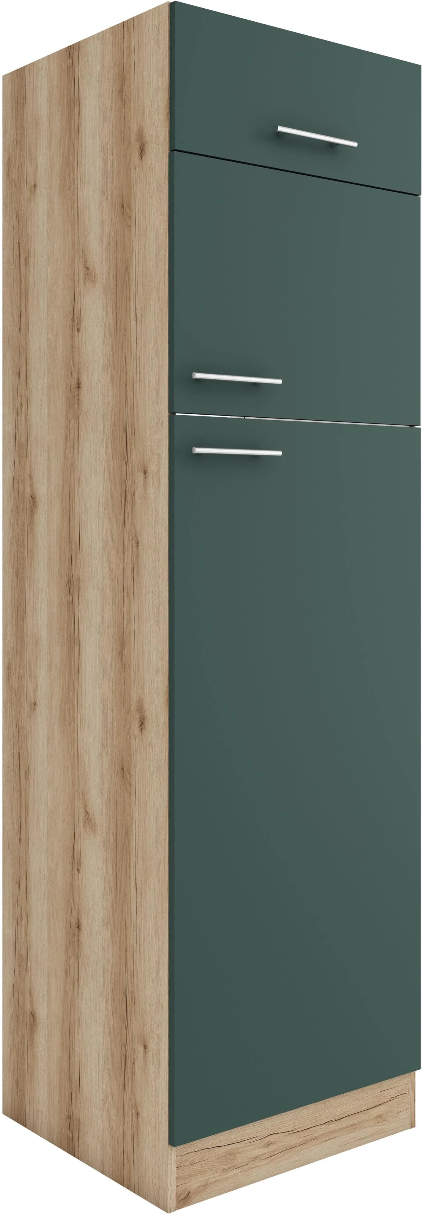OPTIFIT Bella Kühlumbauschrank Grün Wildeiche 60cm