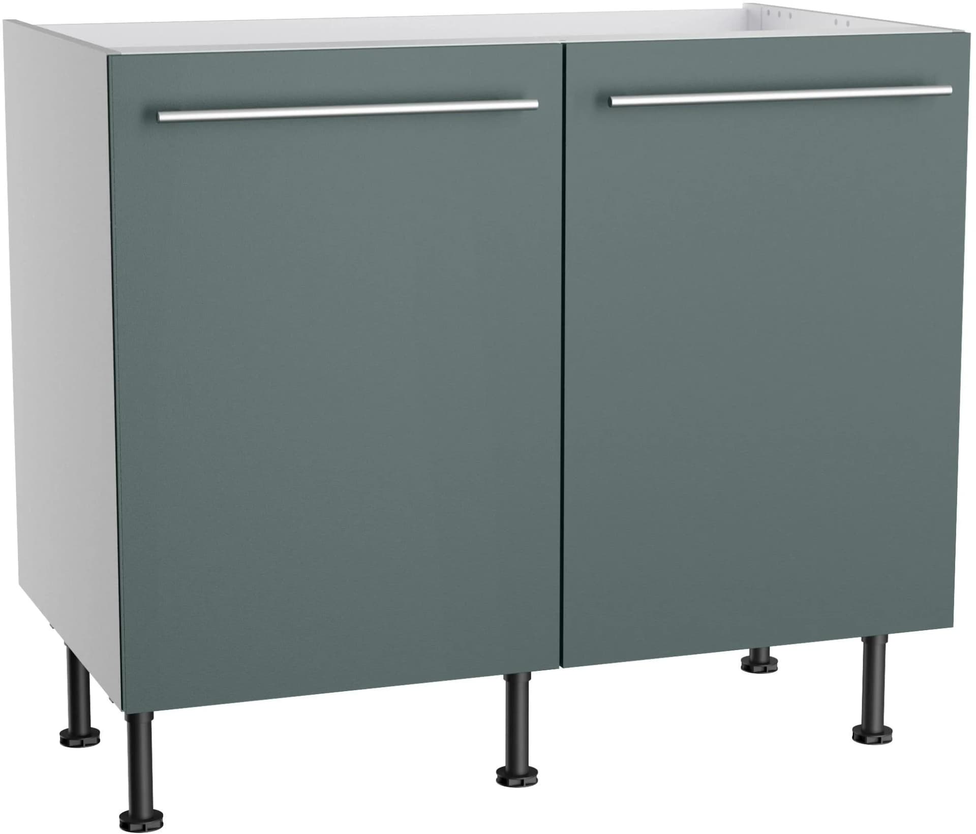 Kochstation Spülenschrank KS-Bern2 100cm Grün Grau 2 Türen