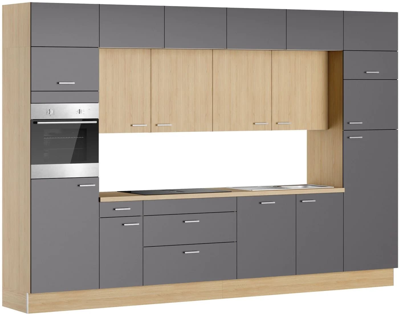 KOCHSTATION Küchenzeile KS-Lucy 360 cm Anthrazit/Eiche Soft-Close - Bild 4