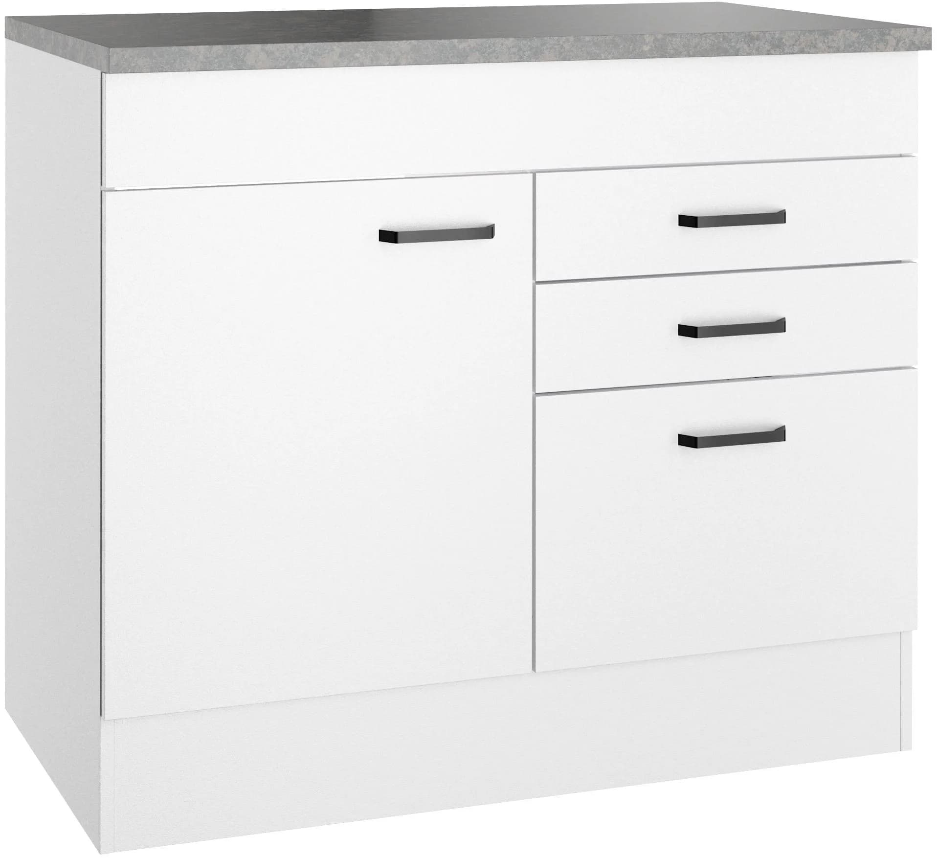 Spülenschrank OPTIFIT OPTImulti Weiß Bügelgriff