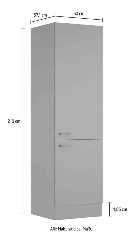 OPTIFIT Hochschrank OPTImulti Breite 60 cm, Höhe 210 cm, Tiefe 57,1 cm, mit 2 Türen, 3 Einlegeböden - Bild 2